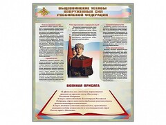 Стенд "Уставы. Закон военной службы. Военная присяга" - fgospostavki.ru - Златоуст