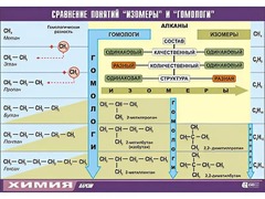 Таблица демонстрационная "Сравнение понятий изомер и гомолог" (винил 70x100) - fgospostavki.ru - Златоуст