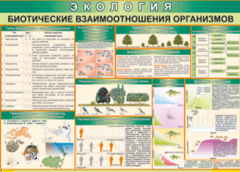 Таблица "Биотические взаимоотношения организмов" (100х140 сантиметров, винил) - fgospostavki.ru - Златоуст