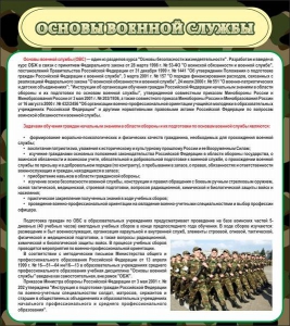Стенд "Основы военной службы" - fgospostavki.ru - Златоуст