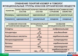 Таблица. Сравнение понятий изомер и гомолог. Функциональные группы классов органических веществ. - fgospostavki.ru - Златоуст