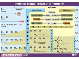 Таблица демонстрационная "Сравнение понятий изомер и гомолог" (винил 70x100) - fgospostavki.ru - Златоуст