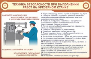 Стенд "Техника безопасности при выполнении работ на фрезерном станке" - fgospostavki.ru - Златоуст